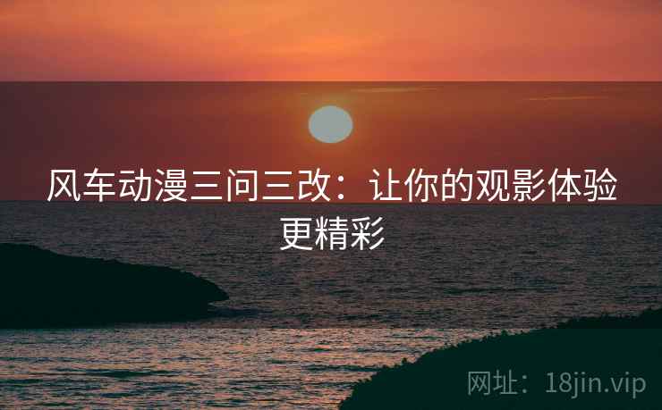 风车动漫三问三改:让你的观影体验更精彩