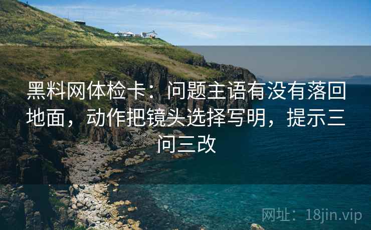 黑料网体检卡:问题主语有没有落回地面,动作把镜头选择写明,提示三问三改