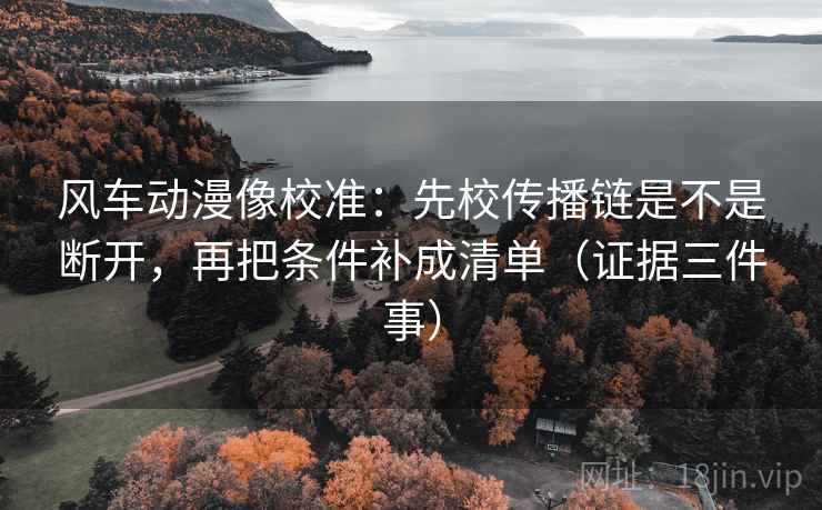 风车动漫像校准:先校传播链是不是断开,再把条件补成清单(证据三件事)