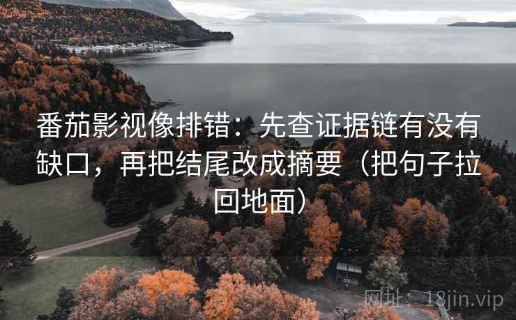 番茄影视像排错：先查证据链有没有缺口，再把结尾改成摘要（把句子拉回地面）