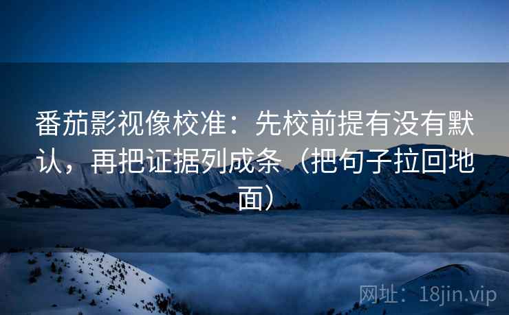 番茄影视像校准：先校前提有没有默认，再把证据列成条（把句子拉回地面）